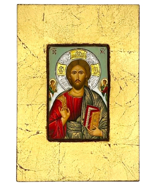 Jesus Christ Of Kazan Pantocrator Silk Screen Icon Engraved Metal