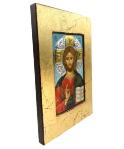 Christ Kazan Pantocrator Silk Screen Icon Gold Wood Frame