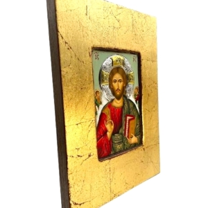 Icon of Jesus Christ Pantocrator FS Series Sideview and Size, Religious Artwork