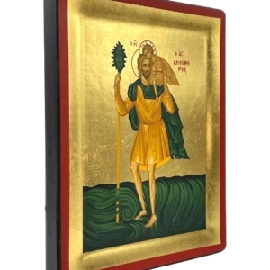 Icon of Saint Christopher S Series Sideview and Size, Spiritual Artwork