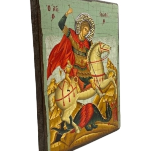 Icon of Saint George SWS Series Side view and Size, Orthodox Artwork