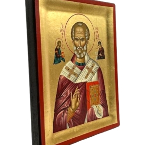 Icon of Saint Nicholas S Series Sideview and Size, Spiritual Artwork