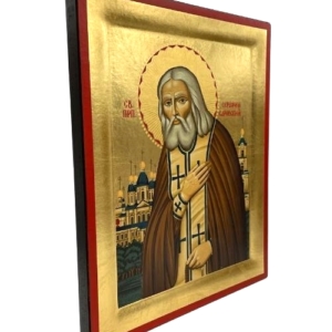 Icon of Saint Seraphim of Sarov S Series Sideview and Size, Spiritual Artwork