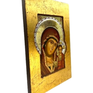 Icon of Virgin Mary of Kazan FS Series Sideview and Size, Religious Artwork
