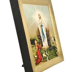Icon of Virgin Mary - Lady of Lourdes S Series Sideview and Size, Religious Artwork
