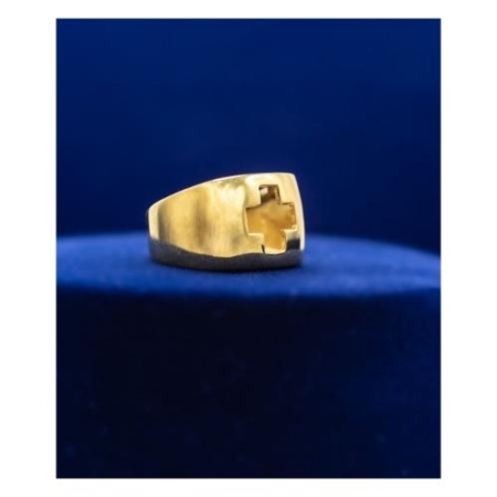 Christian Jewelry: 14k Gold Plated Sterling Silver Bold Cross Ring
