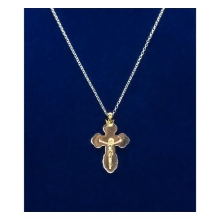 14k Gold Plated Sterling Silver Crucifixion Pendant With 18 Inch Chain Necklace