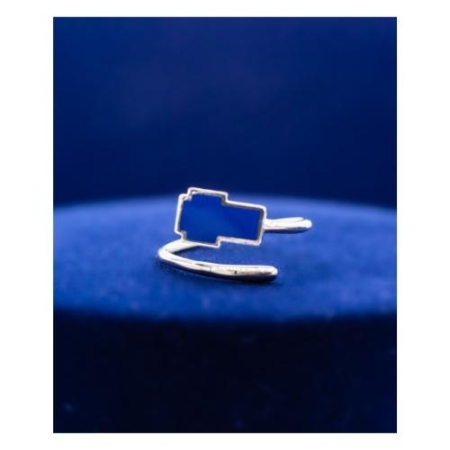 925 Silver Adjustable Ring With Enameled Blue Cross – Spiritual Jewelry