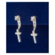 Sterling Silver Fresh Water Pearl Stud Earrings With Hanging Cross– Christian Jewelry