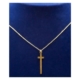 925 Silver Plated With 14k Gold Simple 1 Inch Cross Necklace– Christian Jewelry