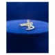 Adjustable Blue Crystal Gold Plated 925 Silver Cross Ring