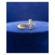 Christian Jewelry: Adjustable Gold Plated 925 Silver Cross Ring With Light Blue European Crystals