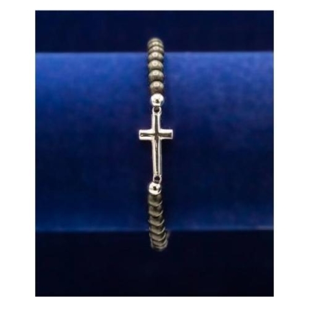 Christian Jewelry Lava Rock 925 Silver Cross Pendant