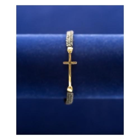 Christian Jewelry: Macramé Bracelet With Sterling Silver Gold Plated Cross