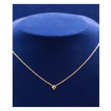 Delicate 14k Gold Plated Sterling Silver Cross with 16 inch Necklace