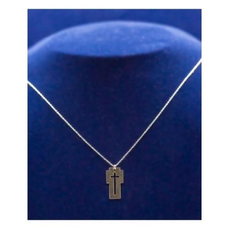 Elegant Gold Plate With Cut Out Cross Necklace