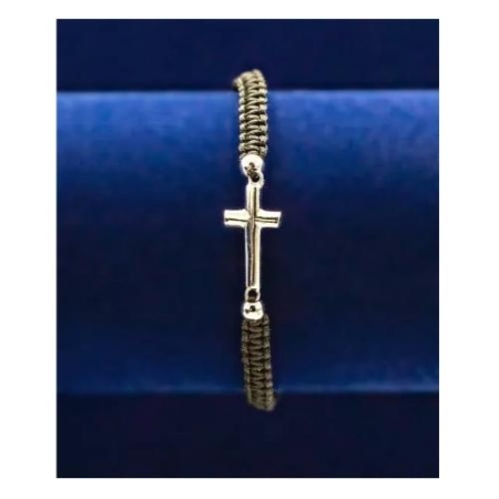 Adjustable Bracelet Macramé With 925 Silver Cross