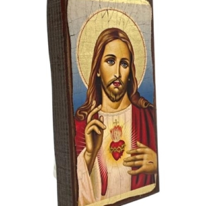 Icon of Sacred Heart of Jesus Christ SW Series Side view and Size, Orthodox Artwork