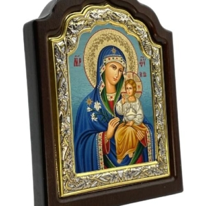 Icon of Virgin Mary Eternal Bloom C Series Sideview and Size, Spiritual Artwork