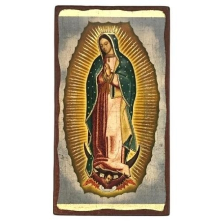 Icon of Virgin Mary of Guadalupe SW Series Narrow Style, Spiritual Artwork