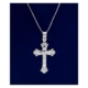 1.0 Inch Sterling Silver Crucifix Cross With Cubic Zirconia 18 Inch Chain – Christian Jewelry