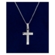 925 Silver 1.0 Inch Cross With 12 Cubic Zirconia Stones 18 Inch Chain – Christian Jewelry