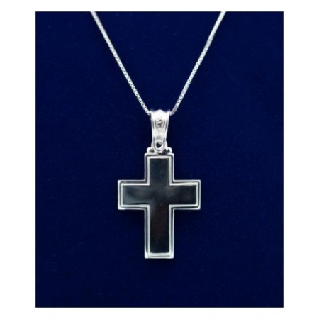 925 Silver 3/4 Inch Bold Cross Rhodium Plated 18 Inch Chain – Christian Jewelry