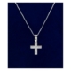 925 Silver 3/4 Inch Cross With 14 Cubic Zirconia Stones 18 Inch Chain – Christian Jewelry