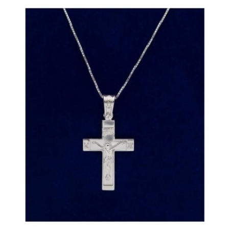 Sterling Silver 1 Inch Crucifix With IC / XC 18 Inch Chain – Christian Jewelry