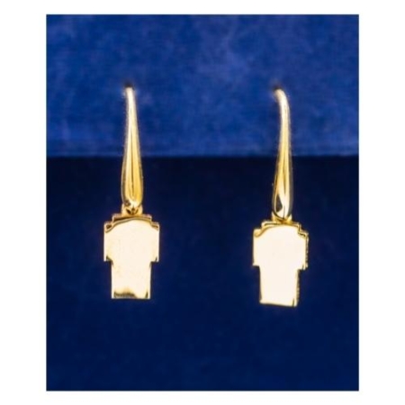 14k Gold Plated Sterling Silver Hanging Cross Earrings– Christian Jewelry