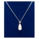 925 Silver Cross with Pearl Drop Pendant 16 Inch Cable Chain – Christian Jewelry