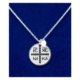 925 Silver Pendant "Jesus Conquers All" With Pearl 16 Inch Cable Chain – Christian Jewelry