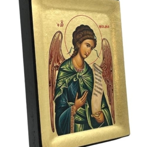 Icon of Archangel Michael S Series Sideview and Size, Spiritual Artwork