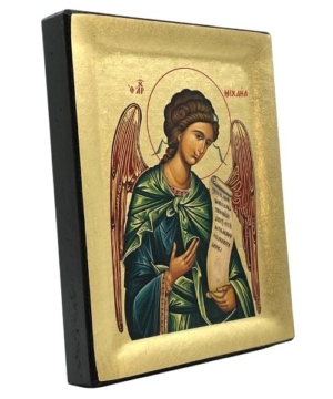 Icon of Archangel Michael S Series Sideview and Size, Spiritual Artwork