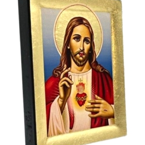 Icon Sacred Heart of Jesus Christ S Series Sideview and Size, Spiritual Artwork