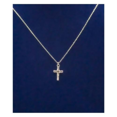 Sterling Silver 1/2 Inch Cross Pendant With 16 inch Cable Chain– Christian Jewelry
