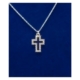 925 Silver Cutout Cross With 28 Cubic Zirconia Stones 16 Inch Cable Chain– Christian Jewelry