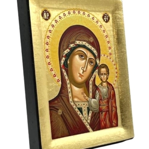 Icon of Virgin of Kazan S Series Sideview and Size, Spiritual Artwork