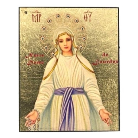 Icon of Virgin Mary - Lady of Lourdes Magnet S Series, Spiritual Artwork