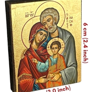 Icon of Holy Family Magnet S Series Sideview and Size, Spiritual Artwork