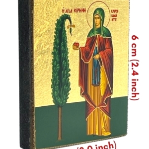 Icon of Saint Irene Chrysovalantou Magnet S Series Sideview and Size, Spiritual Artwork