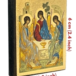 Icon of The Holy Trinity Magnet S Series Sideview and Size, Spiritual Artwork