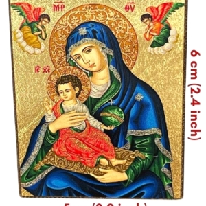Icon of Virgin Mary Vrefokratousa - Child Holding Magnet S Series Sideview and Size, Spiritual Artwork
