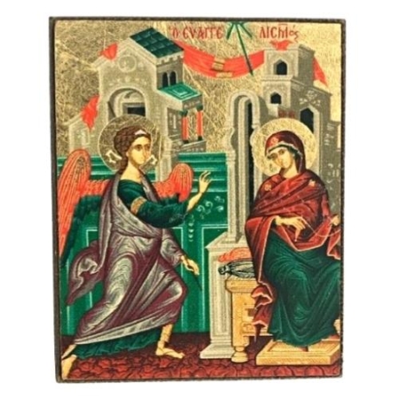 Icon of The Annunciation of Virgin Mary Magnet S Series, Spiritual Artwork