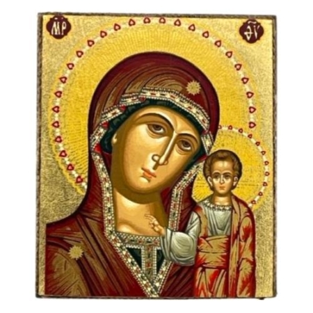 Icon of Virgin Mary of Kazan Freestanding S Series, Spiritual Artwork