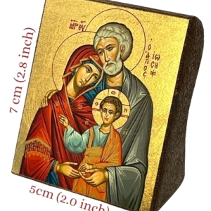 Icon of The Holy Family S Series Freestanding Sideview and Size, Spiritual Artwork