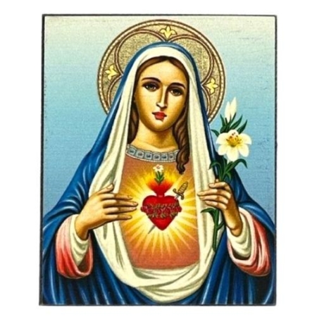 Icon of The Immaculate Heart of Virgin Mary Magnet S Series, Spiritual Artwork