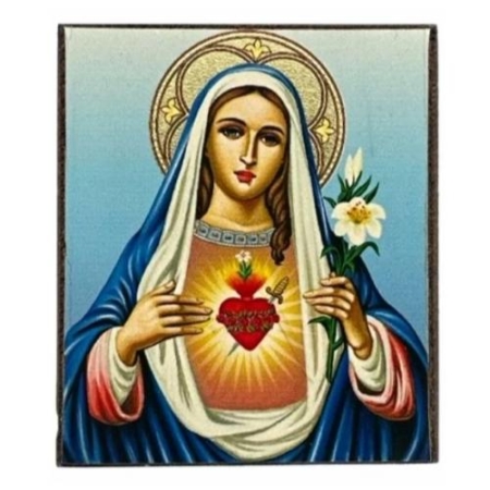 Icon of Immaculate Heart of Virgin Mary Freestanding S Series, Spiritual Artwork