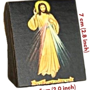 Icon of Divine Mercy – GESU CONFIDO IN TE Freestanding S Series Sideview and Size, Spiritual Artwork
