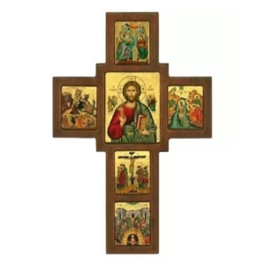 Icon of Christ Pantocrator Cross E Series, Religious Artwork